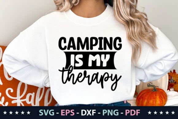 Camping is My Therapy SVG Graphics Freebies