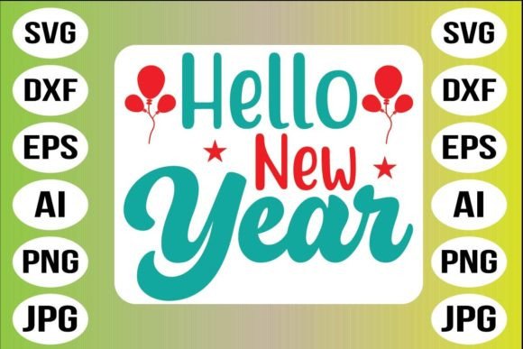 Hello New Year Design Graphics Freebies